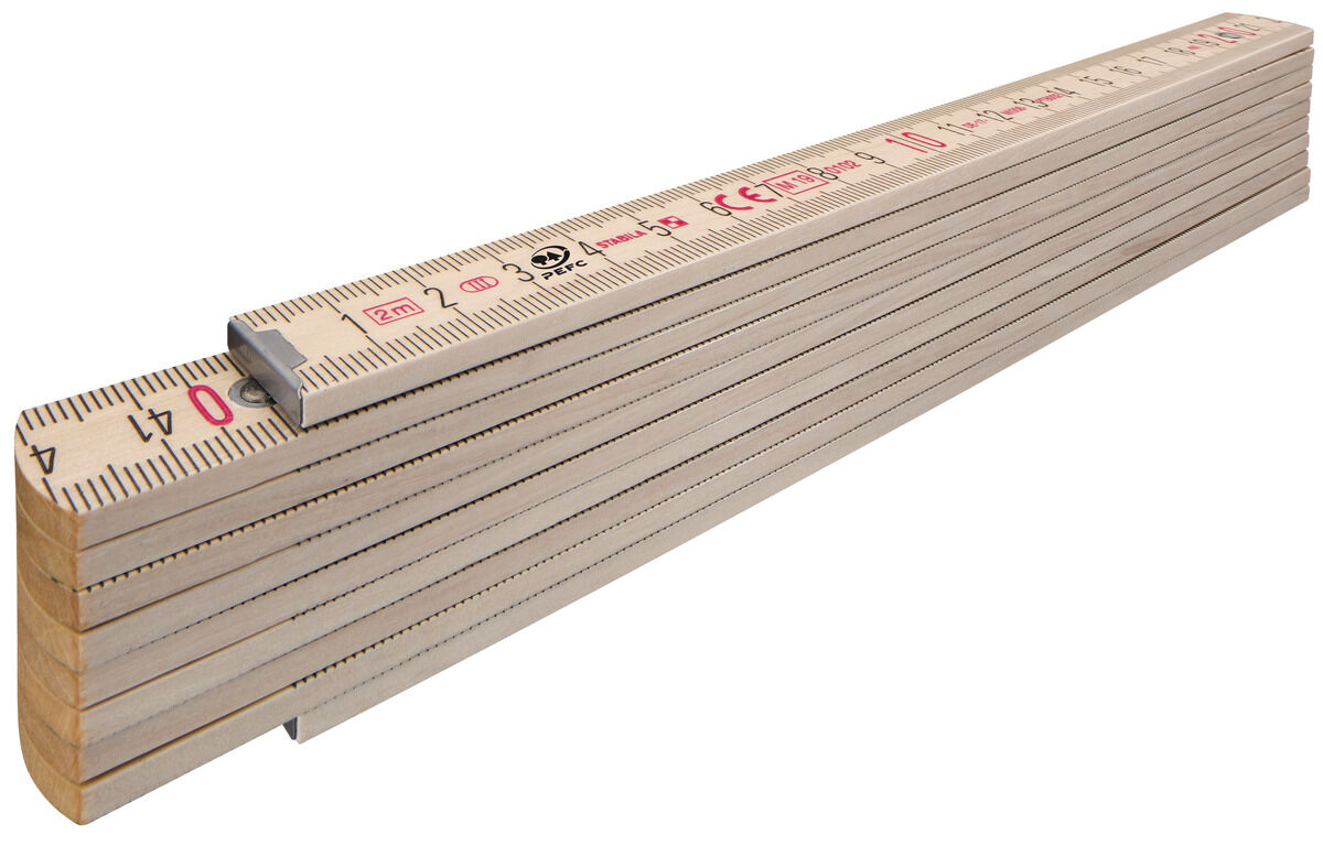 STABILA Gliedermaßstab 2 m Holz Type 407 N Natur