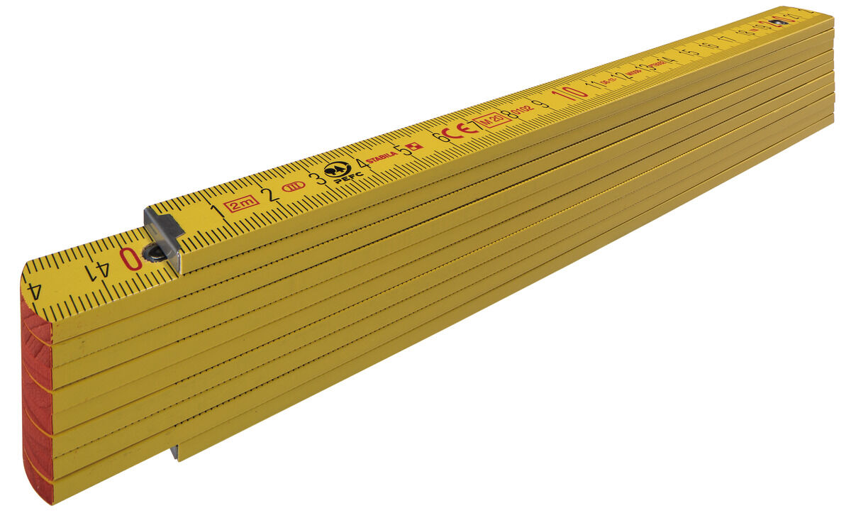 STABILA Gliedermaßstab 2 m Holz Type 707 Gelb