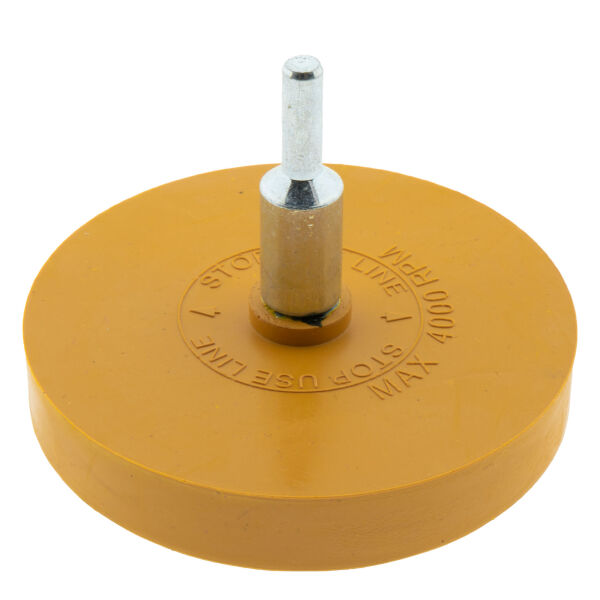 Radierscheibe 85mm Gelb – Folienradierer mit 6mm Schaft