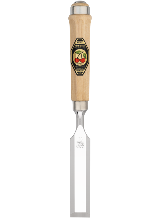 KIRSCHEN Stechbeitel mit Weißbuchenheft 28 mm Achtkantform 1002028 | Gravur möglich
