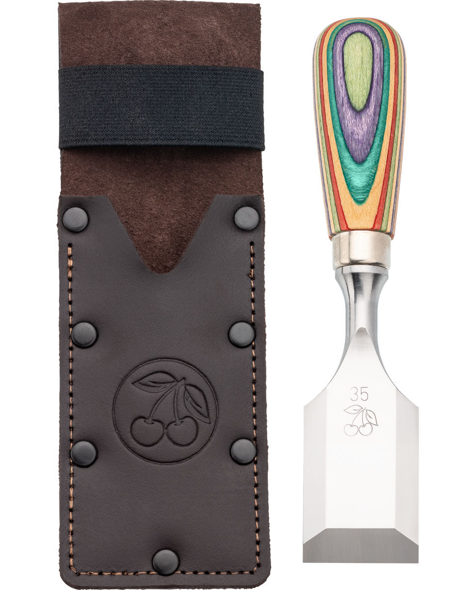 KIRSCHEN W.I.N.A.C. Kurzbeitel in Lederholster 35 mm mit Skateboardheft 1155000 | Gravur möglich