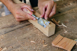 KIRSCHEN W.I.N.A.C. Kurzbeitel in Lederholster 35 mm mit Skateboardheft 1155000 | Gravur möglich