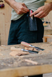 KIRSCHEN W.I.N.A.C. Kurzbeitel in Lederholster 35 mm mit Skateboardheft 1155000 | Gravur möglich