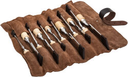 KIRSCHEN Stechbeitelsatz in Ledertasche 12-tlg. 2-4-6-10-12-16-20-24-26-30-40-50 mm 1191002