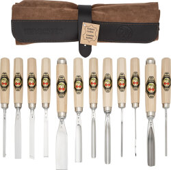 KIRSCHEN Bildhauerbeitelsatz in Ledertasche 12-tlg. mit...