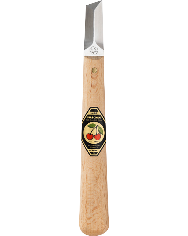 KIRSCHEN Kerbschnitzbeitel mit Rotbuchenheft 6 mm Stich 6 gerade flache Höhlung Birnenform 5606006