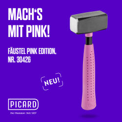 PICARD Pink Edition Set Latthammer geraut + Schlosserhammer + Fäustel | Gravur möglich