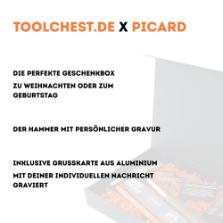 PICARD Geschenkbox Latthammer 298 geraut mit Gravur | Exklusives Handwerker Geschenk zu Weihnachten, Geburtstag & Jubiläum