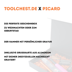 PICARD Geschenkbox Pinker Latthammer 626M mit Gravur | Exklusives Handwerker Geschenk zu Weihnachten, Geburtstag & Jubiläum