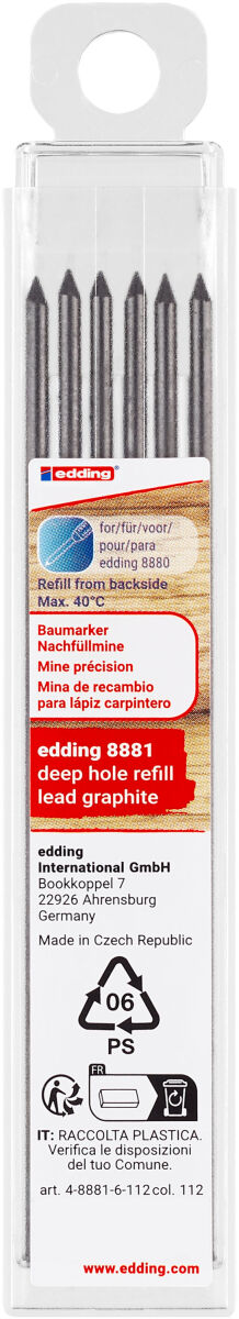 edding 8881 Baumarker Nachfüllmine grafit 6er-Set
