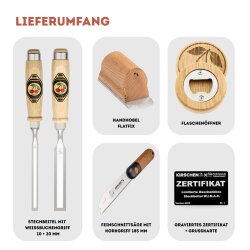 KIRSCHEN Geschenkbox Stechbeitel Set mit Gravur &...