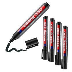 5 x edding 330 Permanentmarker schwarz im Set