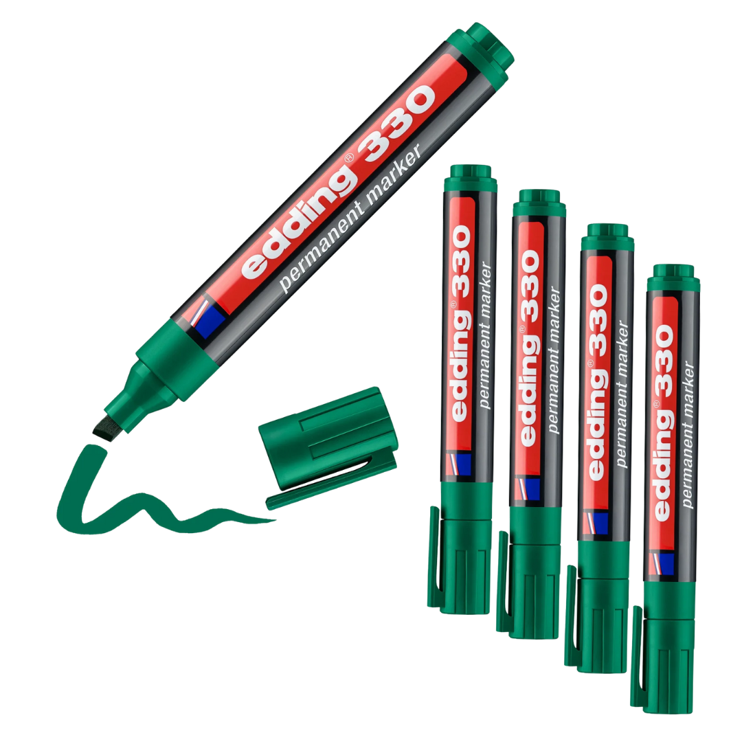 5 x edding 330 Permanentmarker grün im Set