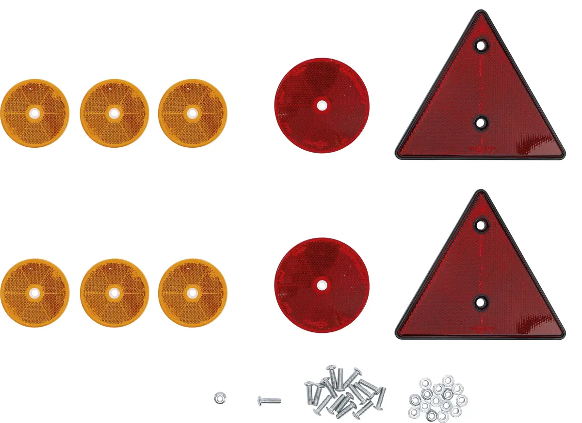Anhänger Reflektor-Satz – 12-teiliges Rückstrahler Set für PKW-Anhänger & Trailer