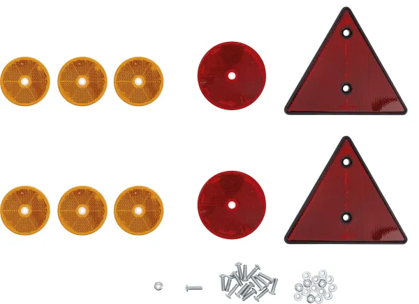 Anhänger Reflektor-Satz – 12-teiliges Rückstrahler Set für PKW-Anhänger & Trailer