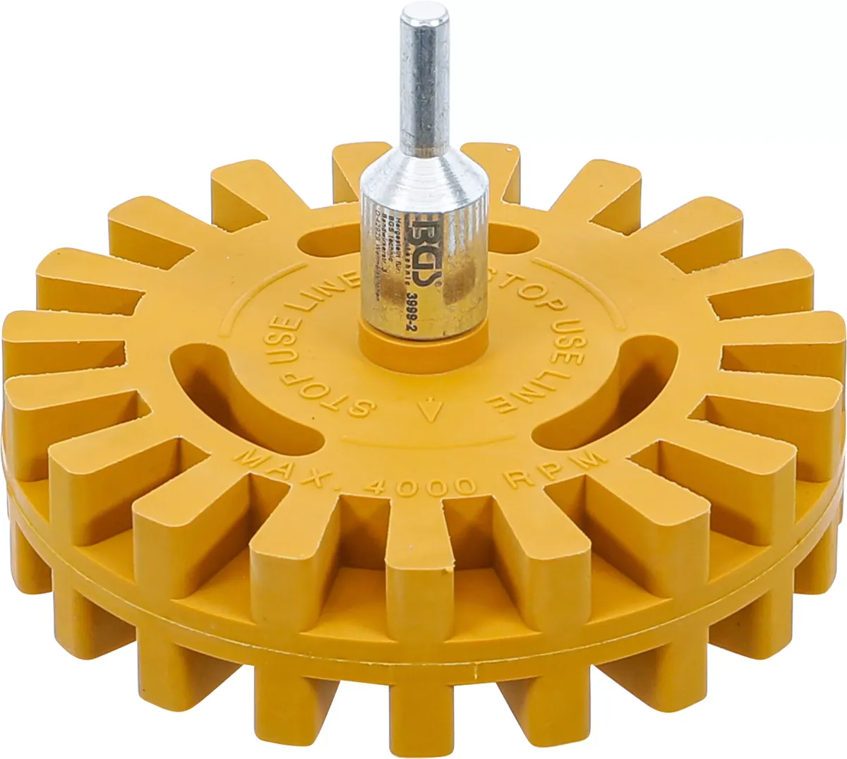 BGS 3999-2 Folienradierer mit Lamellen – Aufkleberentferner Ø 100 mm