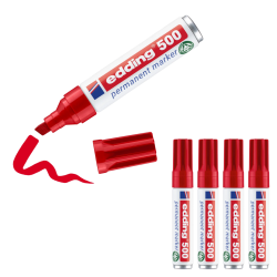 5 x edding 500 Permanentmarker rot im Set