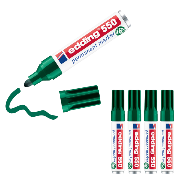 5 x edding 550 Permanentmarker grün im Set
