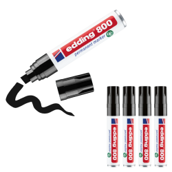 5 x edding 800 Permanentmarker Schwarz im Set