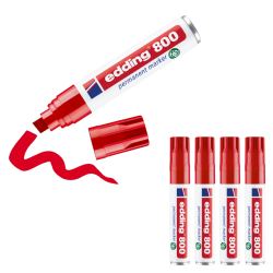 5 x edding 800 Permanentmarker rot im Set