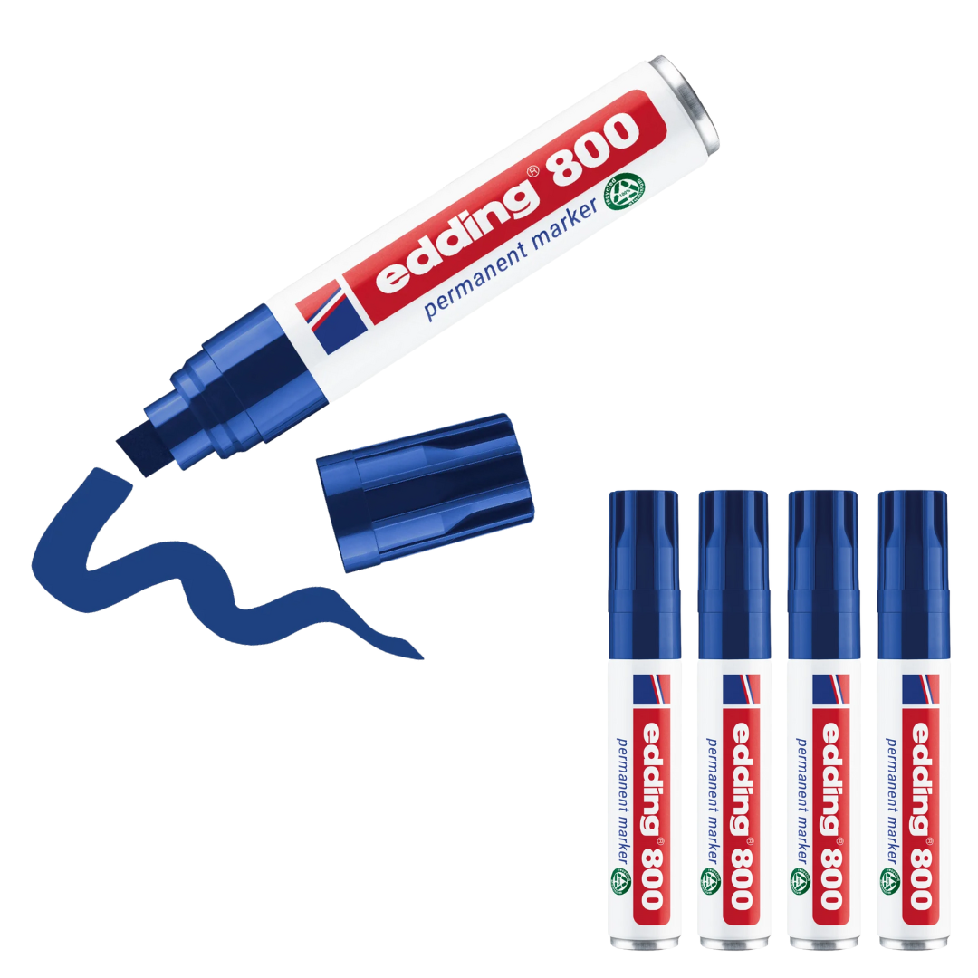 5 x edding 800 Permanentmarker blau im Set