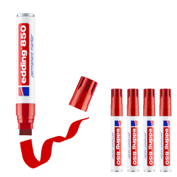 5 x edding 850 Permanentmarker rot im Set