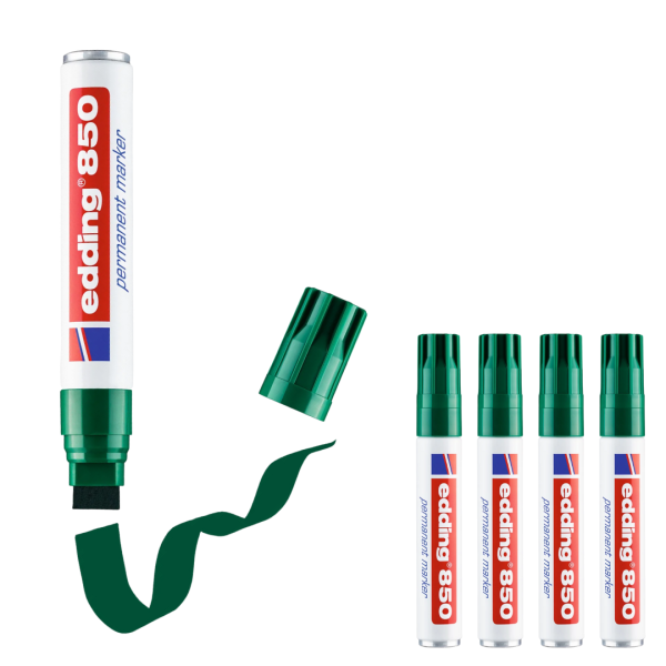 5 x edding 850 Permanentmarker grün im Set