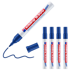 5 x edding 8300 Industrie Permanentmarker blau im Set