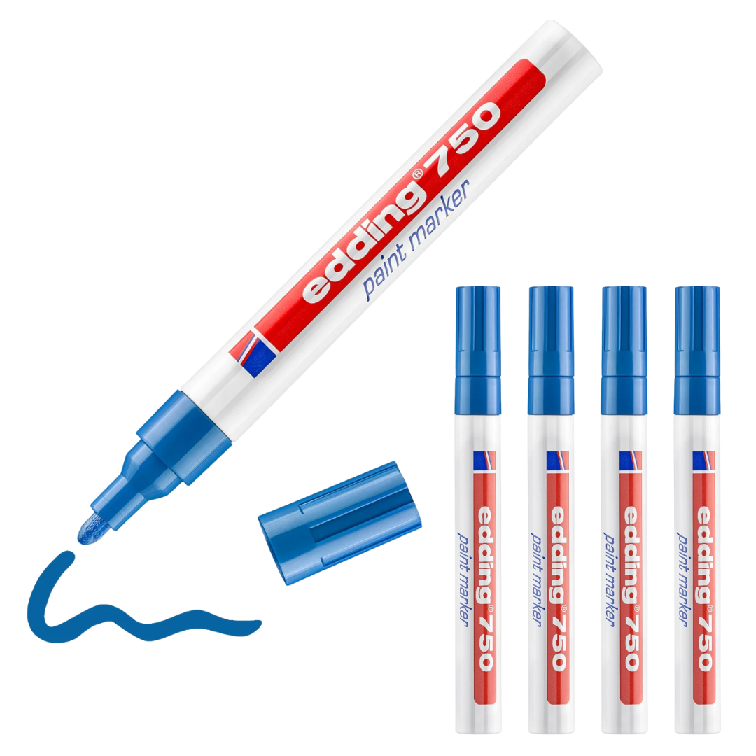 5 x edding 750 Lackmarker blau im Set