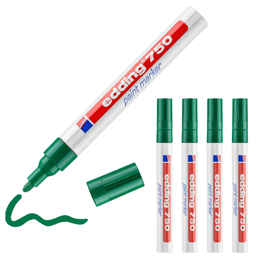 5 x edding 750 Lackmarker grün im Set