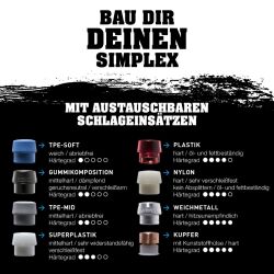 HALDER Geschenkbox SIMPLEX Schonhammer Ø 50:40 mm mit Gravur TPE soft blau / Superplastik weiß | Exklusives Handwerker Geschenk