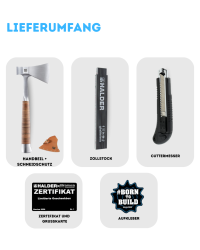 HALDER Geschenkbox Handbeil in Holzkiste mit Gravur auf...