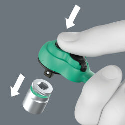Wera 8100 SA 13 Zyklop Comfort Knarrensatz Umschalthebel 1/4"-Antrieb metrisch