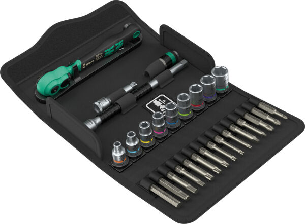 Wera 8100 SA 15 Zyklop Comfort Knarrensatz Umschalthebel 1/4"-Antrieb zöllig