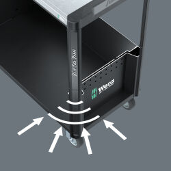 Wera 9702 Tool Rebel Werkstattwagen Stainless XXL 2 mit Bestückung 202-teilig