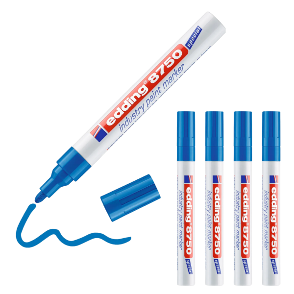 5 x edding 8750 Industrie Lackmarker blau im Set