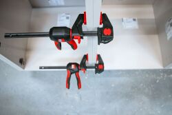 BESSEY 2 x Einhand-Tischzwinge mit drehbarem Griff für Führungsschienen EZR360-15SET 150 x 60 mm