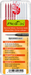 Pica Dry Longlife Automatic Pencil Tieflochmarker + 10 Spezialminen Sommer Set Rot Weiß wasserfest