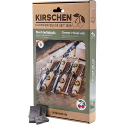 KIRSCHEN Stechbeitelsatz 6-10-12 -16-20-26 mm inkl. Leder-Schneidenschutz Satz 1111100 | Gravur möglich