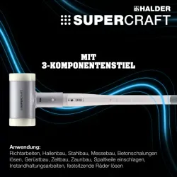 HALDER SUPERCRAFT Vorschlaghammer Ø 80 mm rückschlagfrei mit 3-Komponentenstiel 4,75 kg