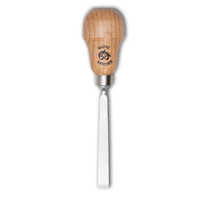 KIRSCHEN Kerbschnitzbeitel mit Rotbuchenheft 2 mm Stich 1 gerade Schneide Birnenform 5601002
