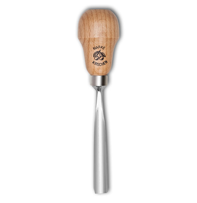 KIRSCHEN Kerbschnitzbeitel mit Rotbuchenheft 2 mm Stich 6 gerade flache Höhlung Birnenform 5606002