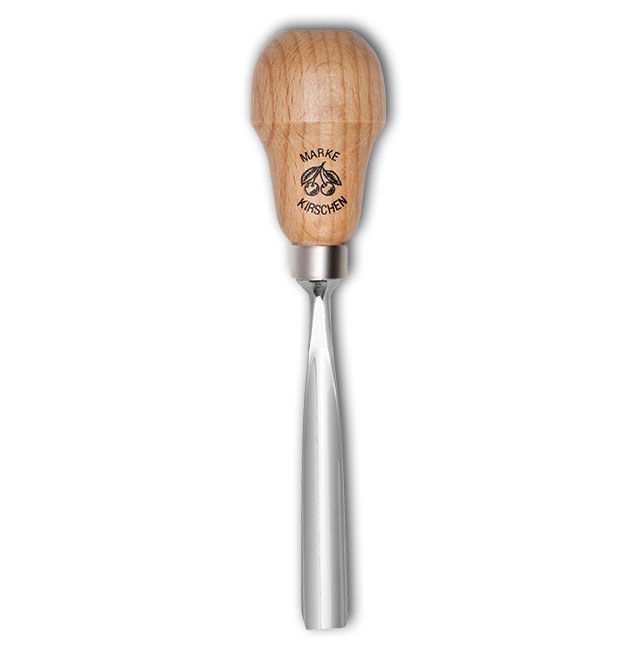 KIRSCHEN Kerbschnitzbeitel mit Rotbuchenheft 2 mm Stich 10 gerade tiefe Höhlung Birnenform 5610002