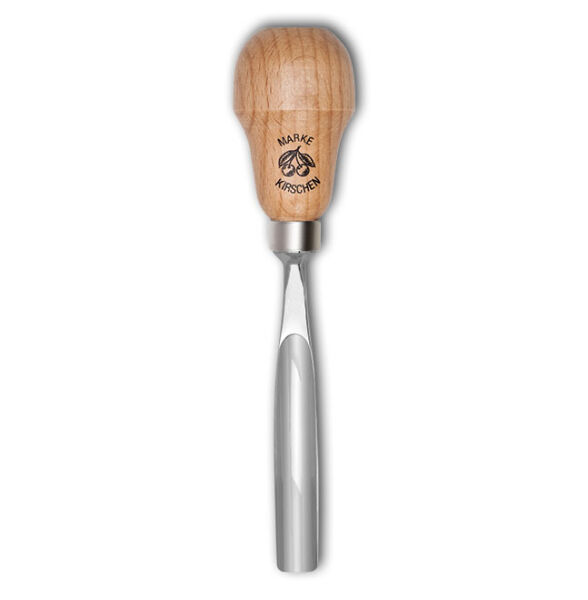 KIRSCHEN Kerbschnitzbeitel mit Rotbuchenheft 8 mm Stich 6 gebogen flache Höhlung Birnenform 5615008