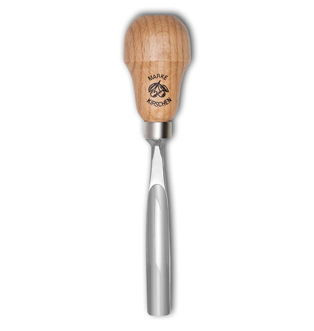 KIRSCHEN Kerbschnitzbeitel mit Rotbuchenheft 2 mm Stich 10 gebogen tiefe Höhlung Birnenform 5619002
