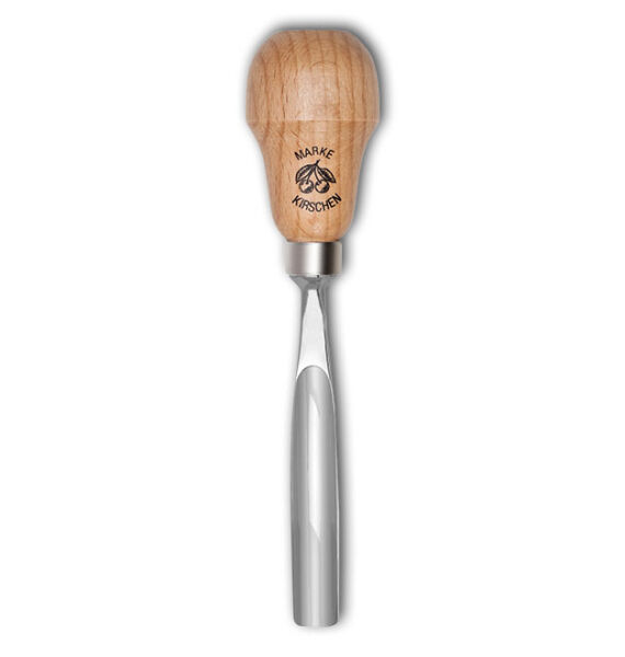 KIRSCHEN Kerbschnitzbeitel mit Rotbuchenheft 4 mm Stich 10 gebogen tiefe Höhlung Birnenform 5619004