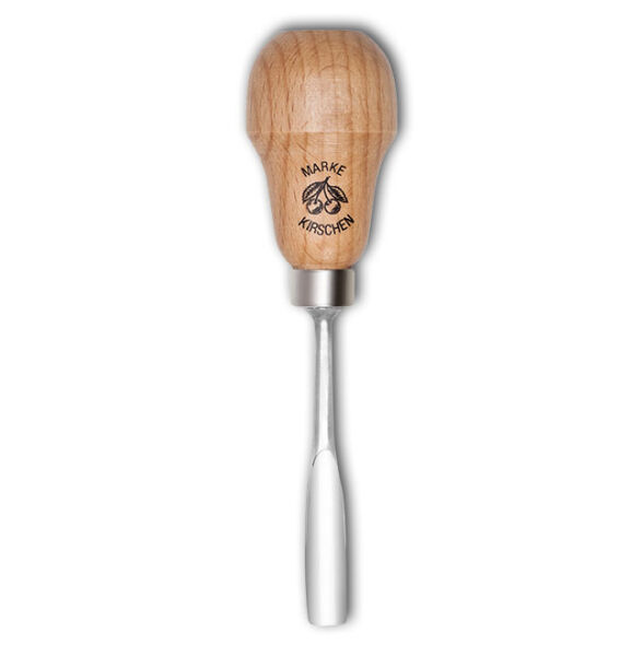 KIRSCHEN Kerbschnitzbeitel mit Rotbuchenheft 2 mm Stich 10 gekröpft tiefe Höhlung Birnenform 5631002