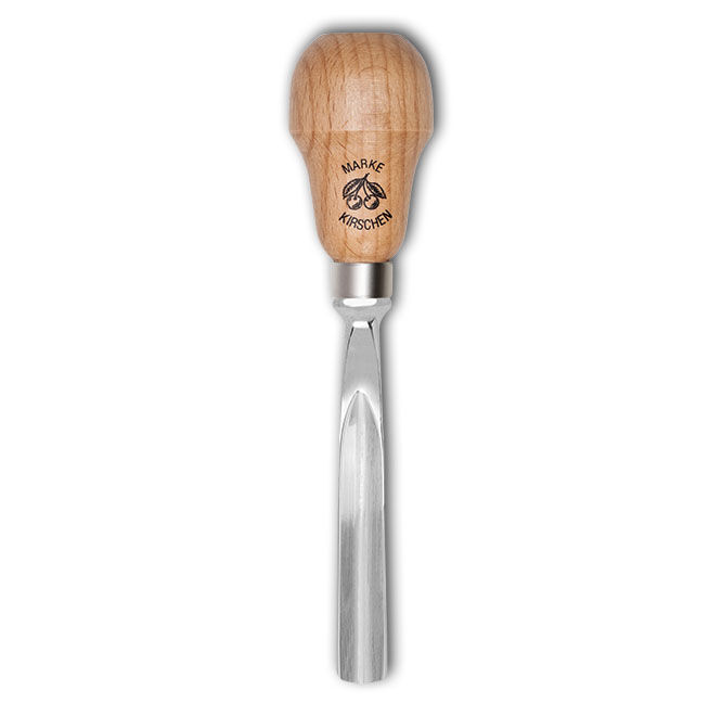 KIRSCHEN Kerbschnitzbeitel mit Rotbuchenheft 6 mm Stich 39 gebogen V-förmige Schneide Birnenform 5640006