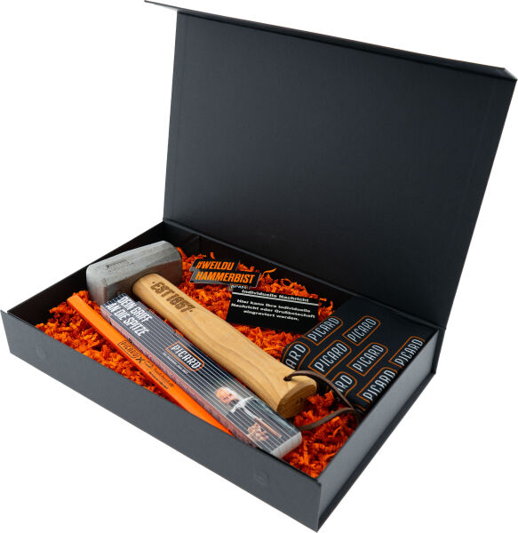 PICARD Geschenkbox EST 1857 Fäustel 1.000g mit Gravur | Exklusives Handwerker Geschenk zu Geburtstag & Jubiläum