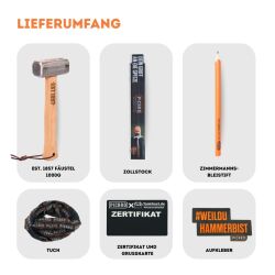 PICARD Geschenkbox EST 1857 Fäustel 1.000g mit Gravur | Exklusives Handwerker Geschenk zu Geburtstag & Jubiläum